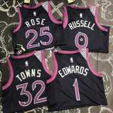 2022/23 TIMBERWOLVES ROSE #25 Black NBA Jerseys