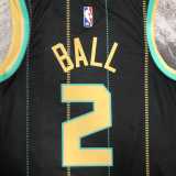 2022/23 HORNETS BALL #2 Black NBA Jerseys