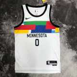 2022/23 TIMBERWOLVES RUSSELL #0 White NBA Jerseys