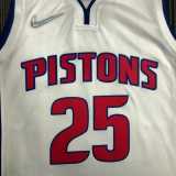 2022/23 PISTONS ROSE #25 White NBA Jerseys