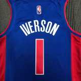 2022/23 PISTONS IVERSON #1 Blue NBA Jerseys
