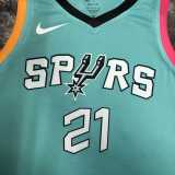 2022/23 SA SPURS DUNCAN #21 Light Green NBA Jerseys