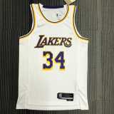 2022/23 LAKERS ONEAL #34 White NBA Jerseys