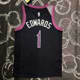 2022/23 TIMBERWOLVES EDWARDS #1 Black NBA Jerseys