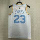 2022/23 LAKERS JAMES #23 White NBA Jerseys