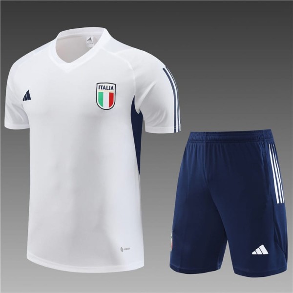 2023 Italy White Training Shorts Suit