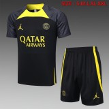2023/24 PSG Black Training Shorts Suit