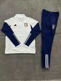2023 Italy White Kids Half Pull Tracksuit