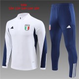 2023 Italy White Kids Half Pull Tracksuit