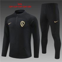 2023/24 Corinthians Black Kids Half Pull Tracksuit