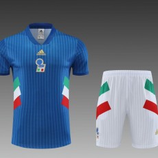 2023 Italy Blue Training Shorts Suit