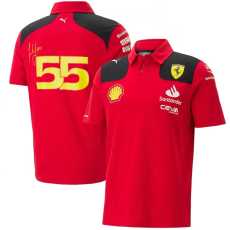 2023 Ferrari F1 #55 Driver Red Polo Racing Suit