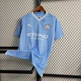 2023/24 Man City Home Azure Fans Soccer jersey