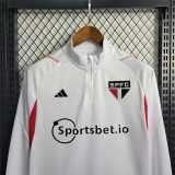 2023/24 Sao Paulo FC White Half Pull Training Shirts