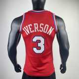 1996/97 76ERS IVERSON #3 Red NBA Jerseys