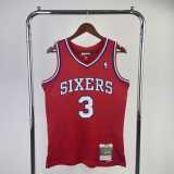 1996/97 76ERS IVERSON #3 Red NBA Jerseys