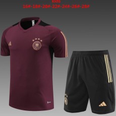2023/24 Germany Maroon Kids Training Shorts Suit