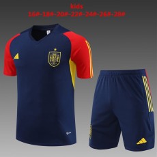 2023/24 Spain Royal blue Kids Training Shorts Suit