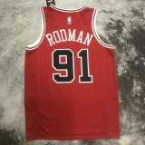 2023 BULLS RODMAN #91 Red Icon Edition Swingman Jersey NBA Jerseys