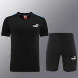 2023/24 Black PM short sleeve Training Shorts Suit