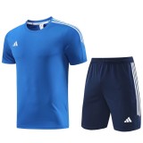 2023/24 Blue AD short sleeve Training Shorts Suit