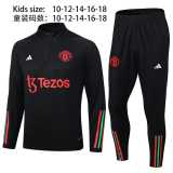 2023/24 Man Utd Black Kids Half Pull Tracksuit