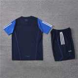 2023/24 Algeria Royal blue short sleeve Training Shorts Suit