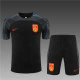 2023/24 China PR Black short sleeve Training Shorts Suit