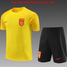2023/24 China PR Yellow Kids Training Shorts Suit