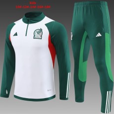 2023/24 Mexico White Kids Half Pull Tracksuit