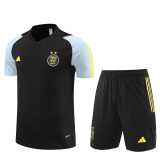 2023/24 Algeria Black short sleeve Training Shorts Suit