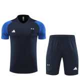 2023/24 Algeria Royal blue short sleeve Training Shorts Suit