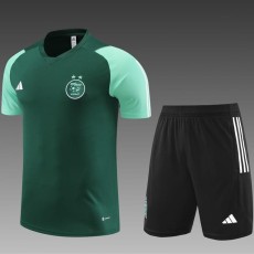 2023/24 Algeria Green short sleeve Training Shorts Suit