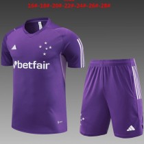 2023/24 Cruzeiro Purple Kids Training Shorts Suit