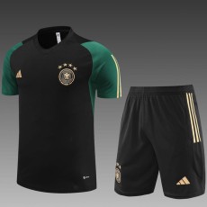 2023/24 Germany Black short sleeve Training Shorts Suit