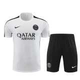 2023/24 PSG White short sleeve Training Shorts Suit
