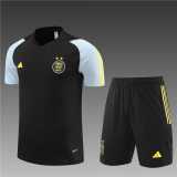 2023/24 Algeria Black short sleeve Training Shorts Suit