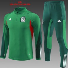 2023/24 Mexico Green Kids Half Pull Tracksuit