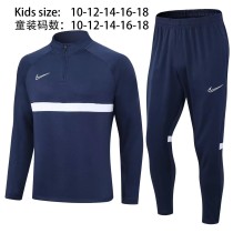 2023/24 Royal blue Kids Half Pull Tracksuit