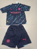 2023/24 Man City 3RD Fans Kids Soccer jersey