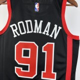 2024 BULLS RODMAN #91 Black NBA Jerseys