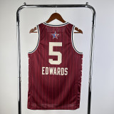 2023 EDWARDS #5 Red NBA Jerseys