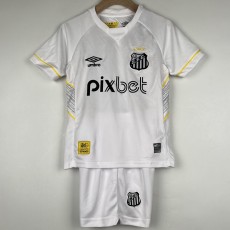 2023/24 Santos FC Home White Fans Kids Soccer jersey
