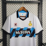 1990/92 INT Away White Retro Soccer jersey