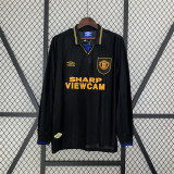 1993/94 Man Utd Away Black Retro Long Sleeve Soccer jersey