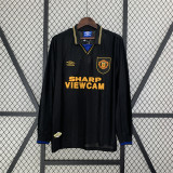 1993/94 Man Utd Away Black Retro Long Sleeve Soccer jersey