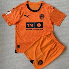 2023/24 Valencia 3RD Orange Fans Kids Soccer jersey