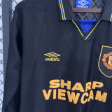 1993/94 Man Utd Away Black Retro Long Sleeve Soccer jersey