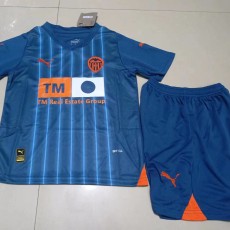 2023/24 Valencia Away Blue Fans Kids Soccer jersey