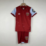 2023/24 West Ham Away Red Fans Kids Soccer jersey